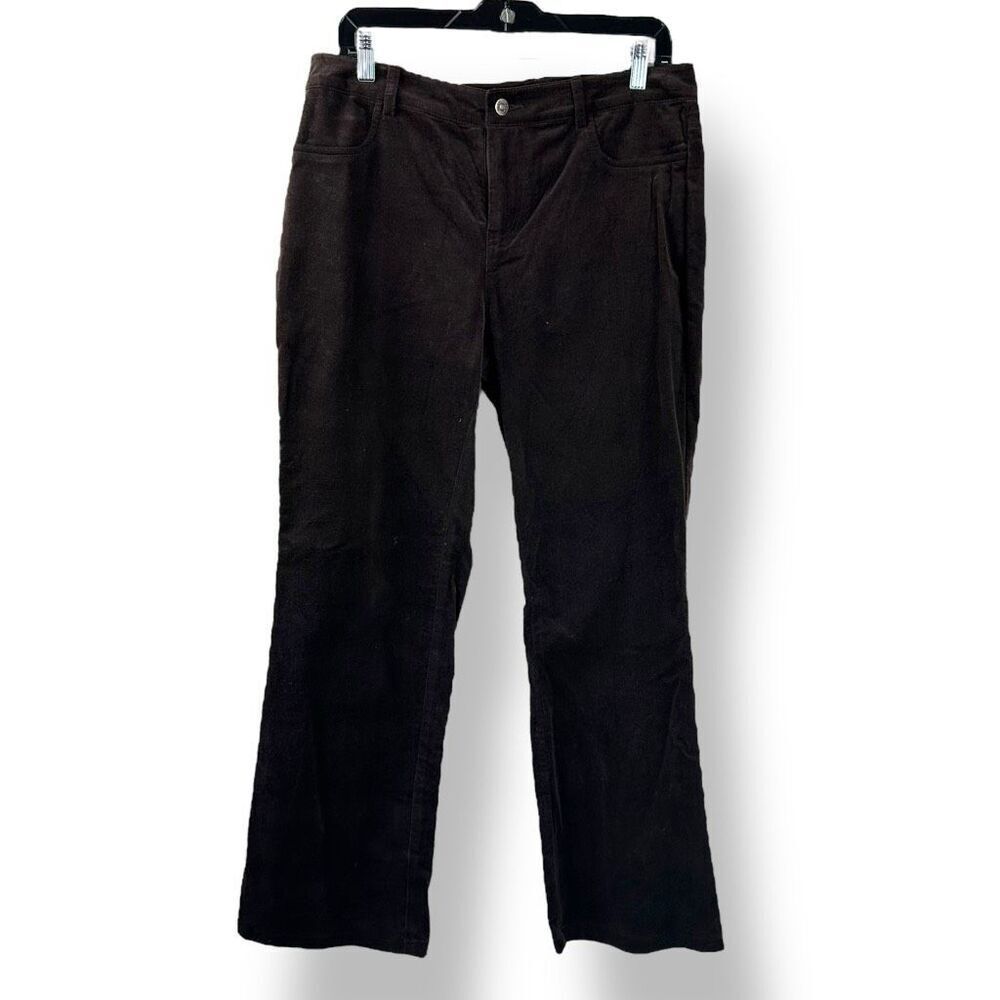 Cabi Women's 10 Crushed Velvet Flare Jeans Chocolate Brown Southwestern Boho New